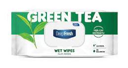 DeepFresh vlhčené utierky FLIP TOP 120ks Green Tea
