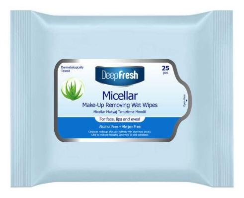 DeepFresh vlhčené utierky odličovacie 25ks Aloe vera