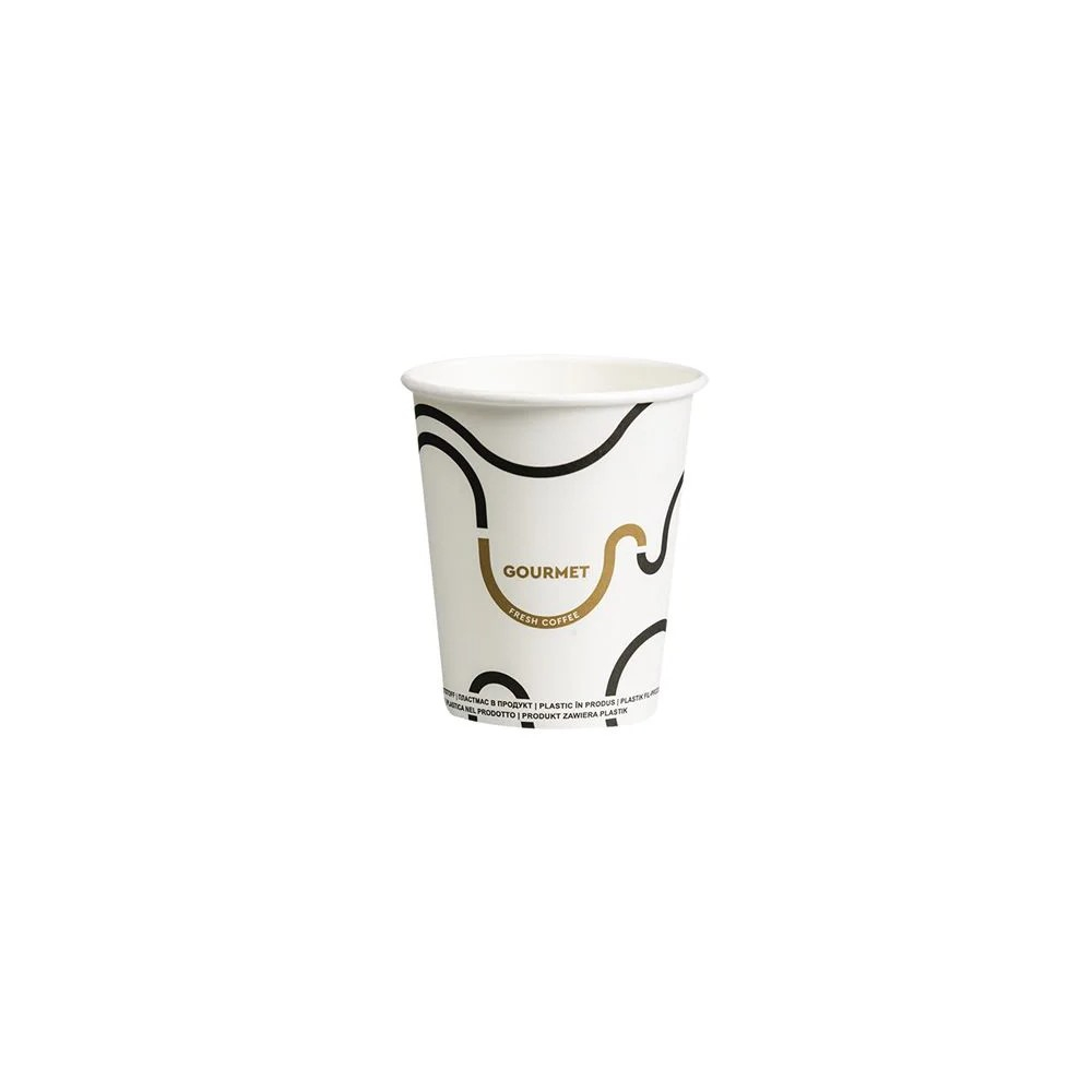 HP Biely jednostenný papierový pohár Gourmet 250ml/50ks