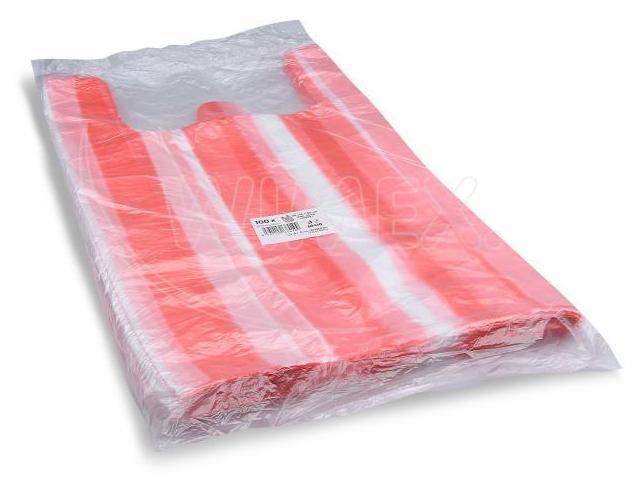 HP Taška (HDPE) pruhovaná 30+14x50cm, 10kg - 100ks/bal