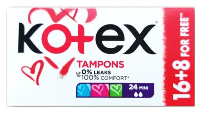 Kotex tampóny Mini 16+8ks