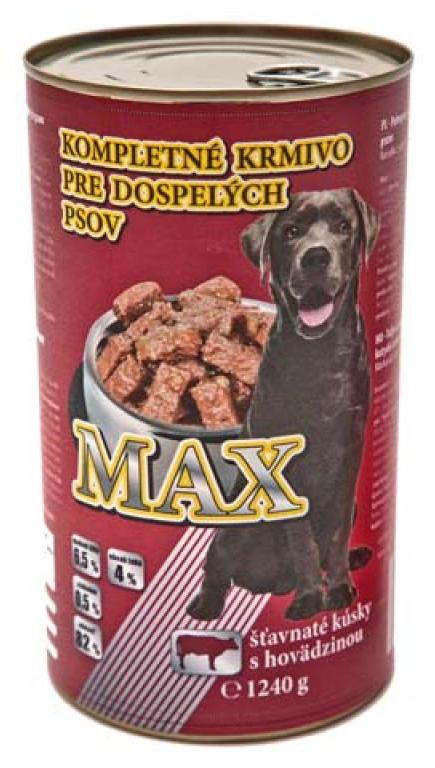 Max konverva pre psov 1240g hovädzia