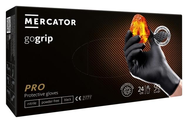 Mercator Nitrilové rukavice Gogrip L 50ks čierne