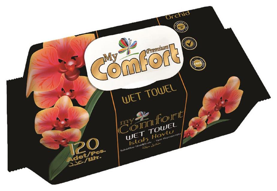 My Comfort vlhčené utierky  FLIP TOP 120ks Orchidea
