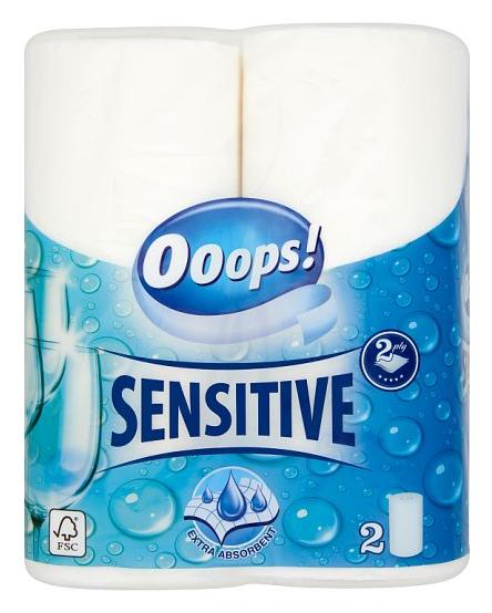 Ooops! Kuchynské utierky Sensitive 2rol/2vrstvové