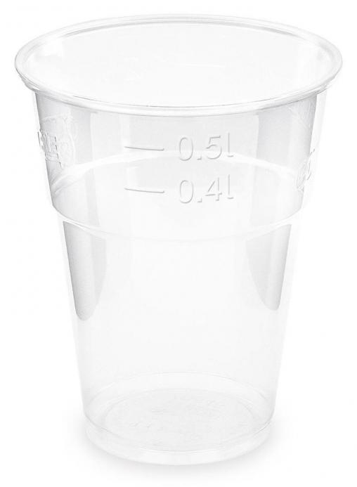 Pohár plastové 500ml priehľadný/ 12ks ECO
