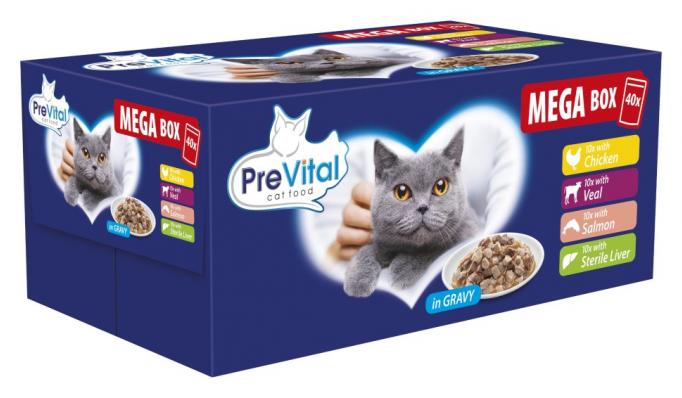 PreVital kapsička pre mačky 40x100g kura-teľa, los-peč