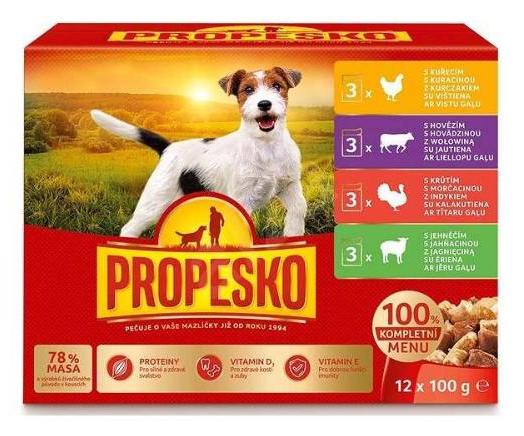 Propesko kapsičky pre psov kura-hov-mor-jah 12x100g