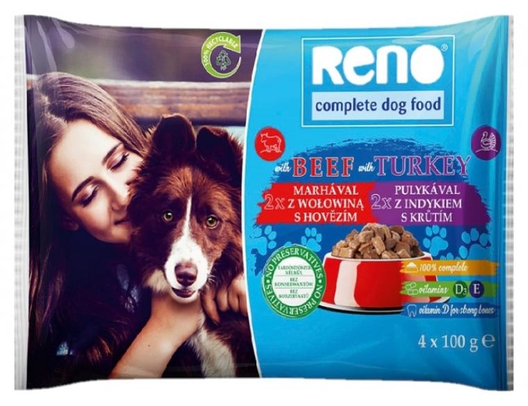Reno Kapsičky pre psov 4x100g (2xmorčací, 2xhovädzí)